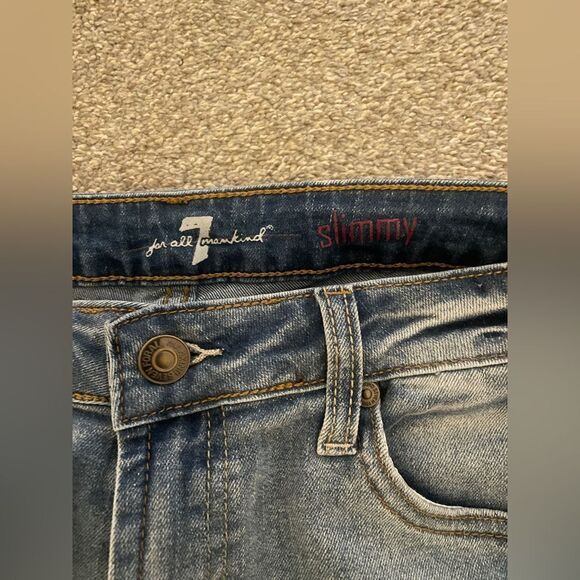 7 For All Mankind Light Blue Slimmy Jeans Size 14 - Picture 4 of 7
